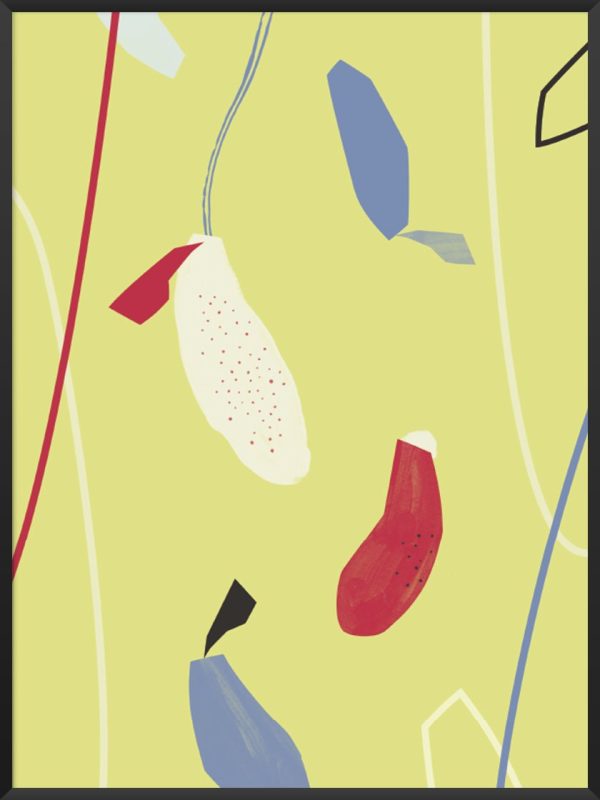 Hanging Flowers - Yellow Abstract Flowers Poster Schn?ppchen